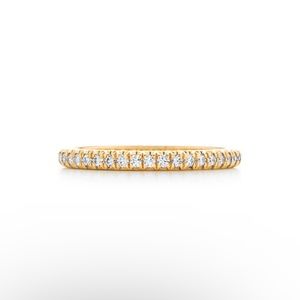 Tiffany Co - Half Eternity Ring in Yellow Gold with Diamonds